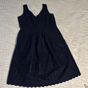 JCrew navy blue eyelet dress size 4